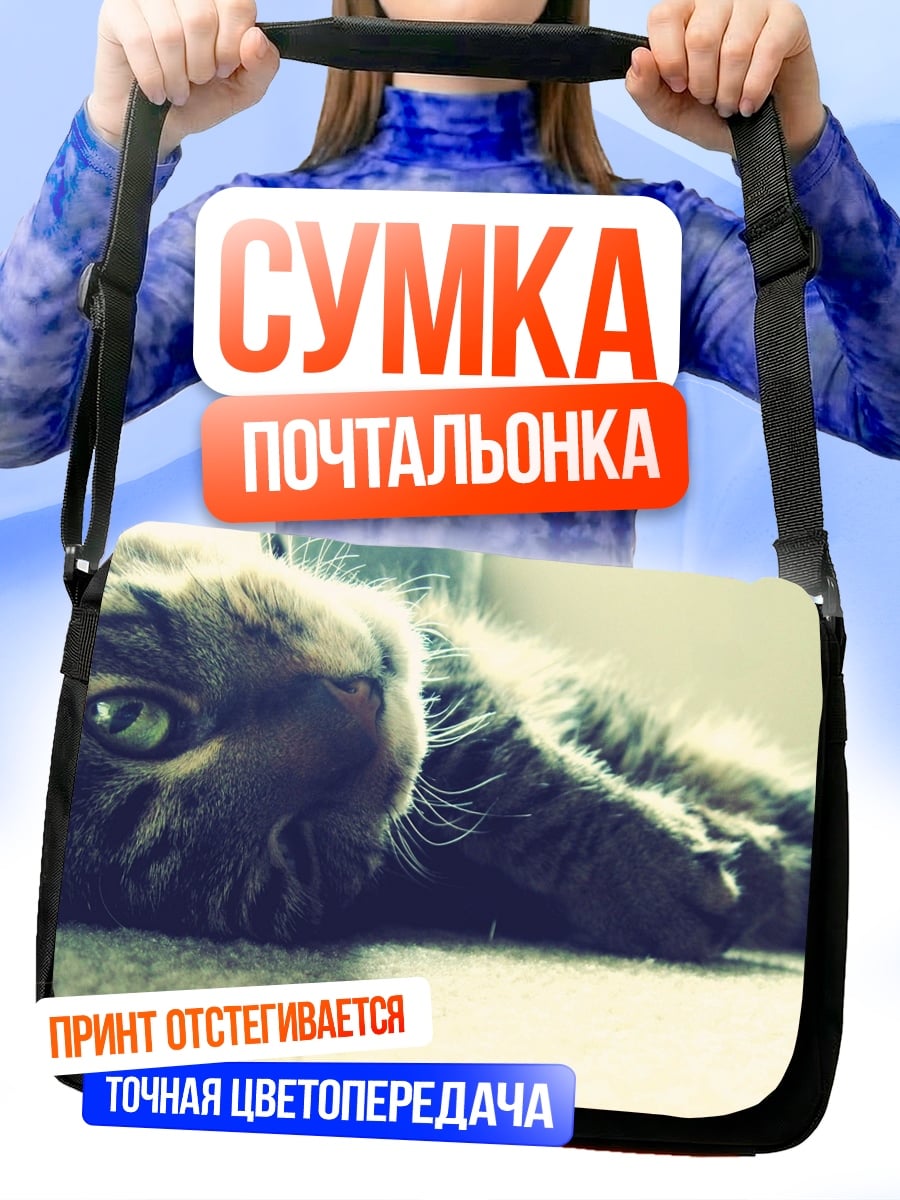Сумка-почтальонка Ленивый кот отдыхает