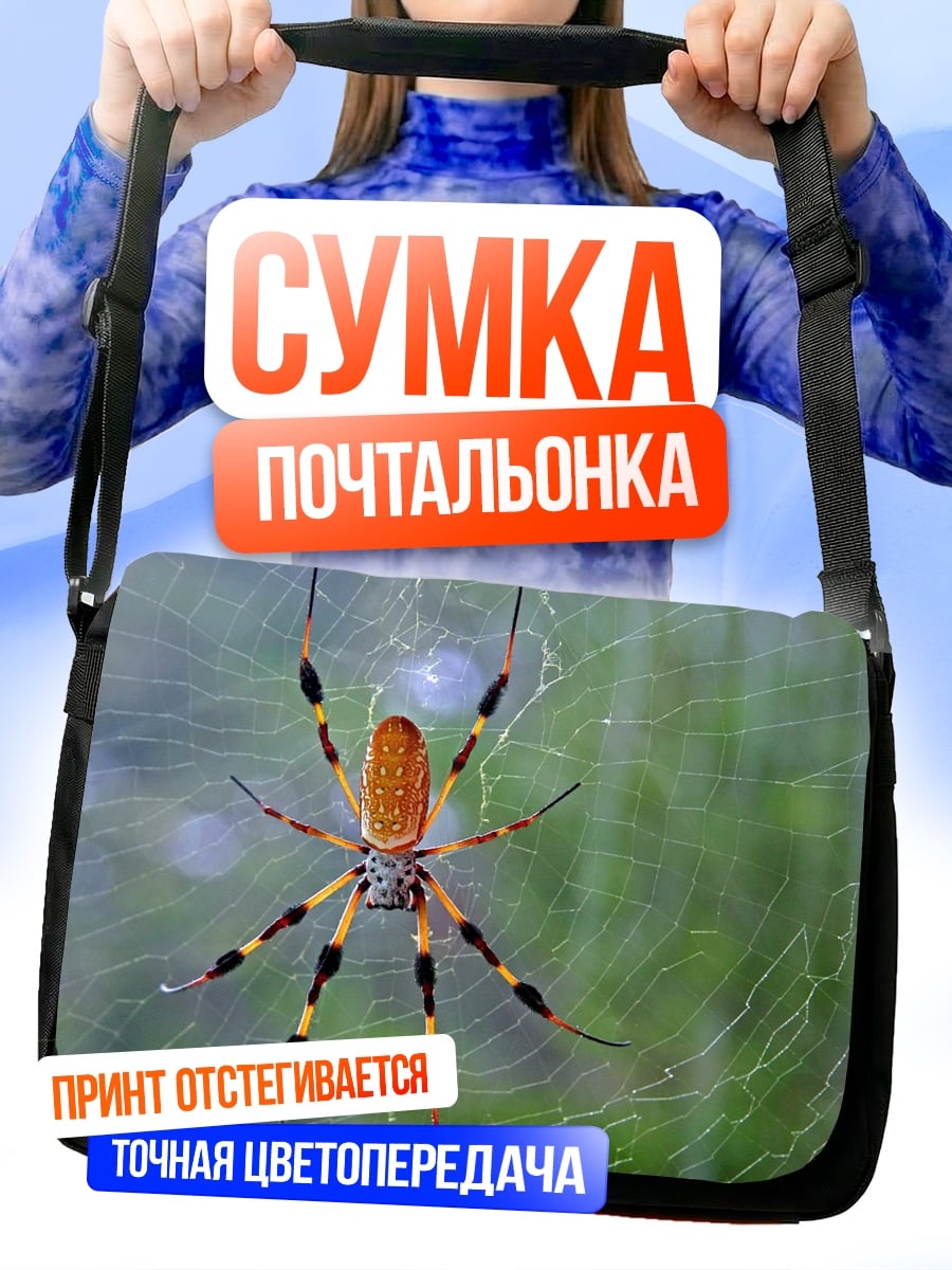 Сумка-почтальонка Паук на паутине