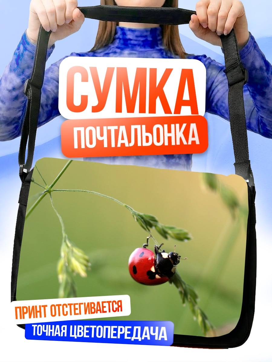 Сумка-почтальонка божья коровка