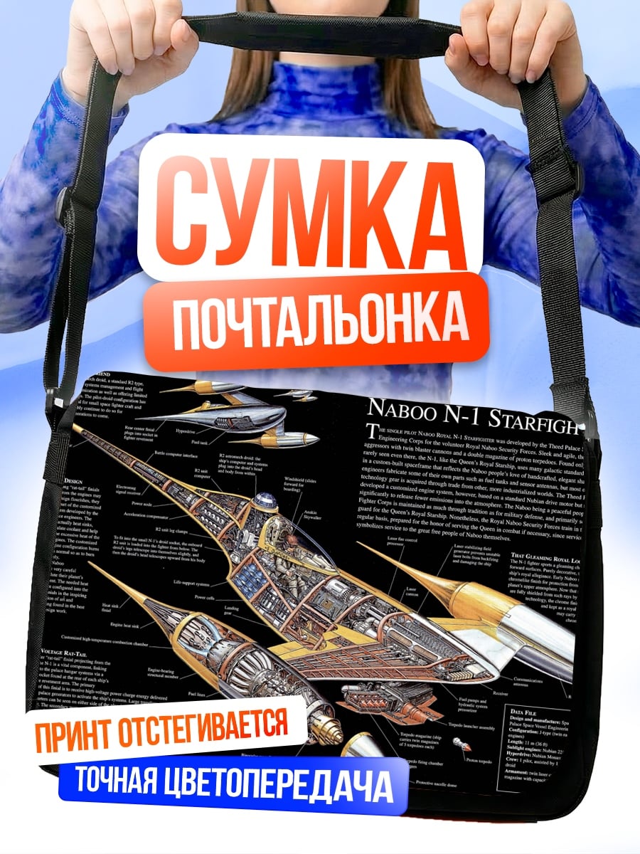 Сумка-почтальонка Звездный истребитель Набу