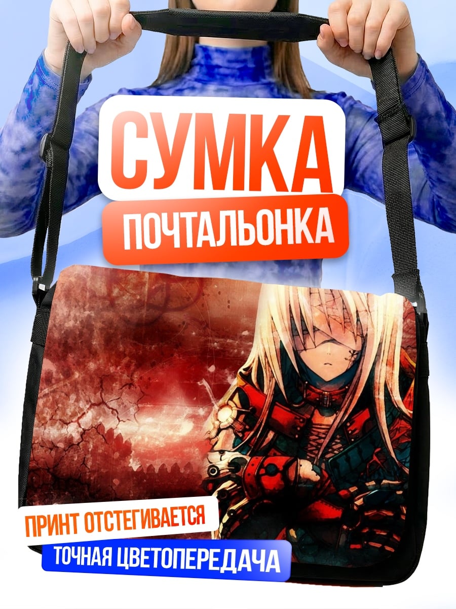 Сумка-почтальонка Аниме девушка самурай