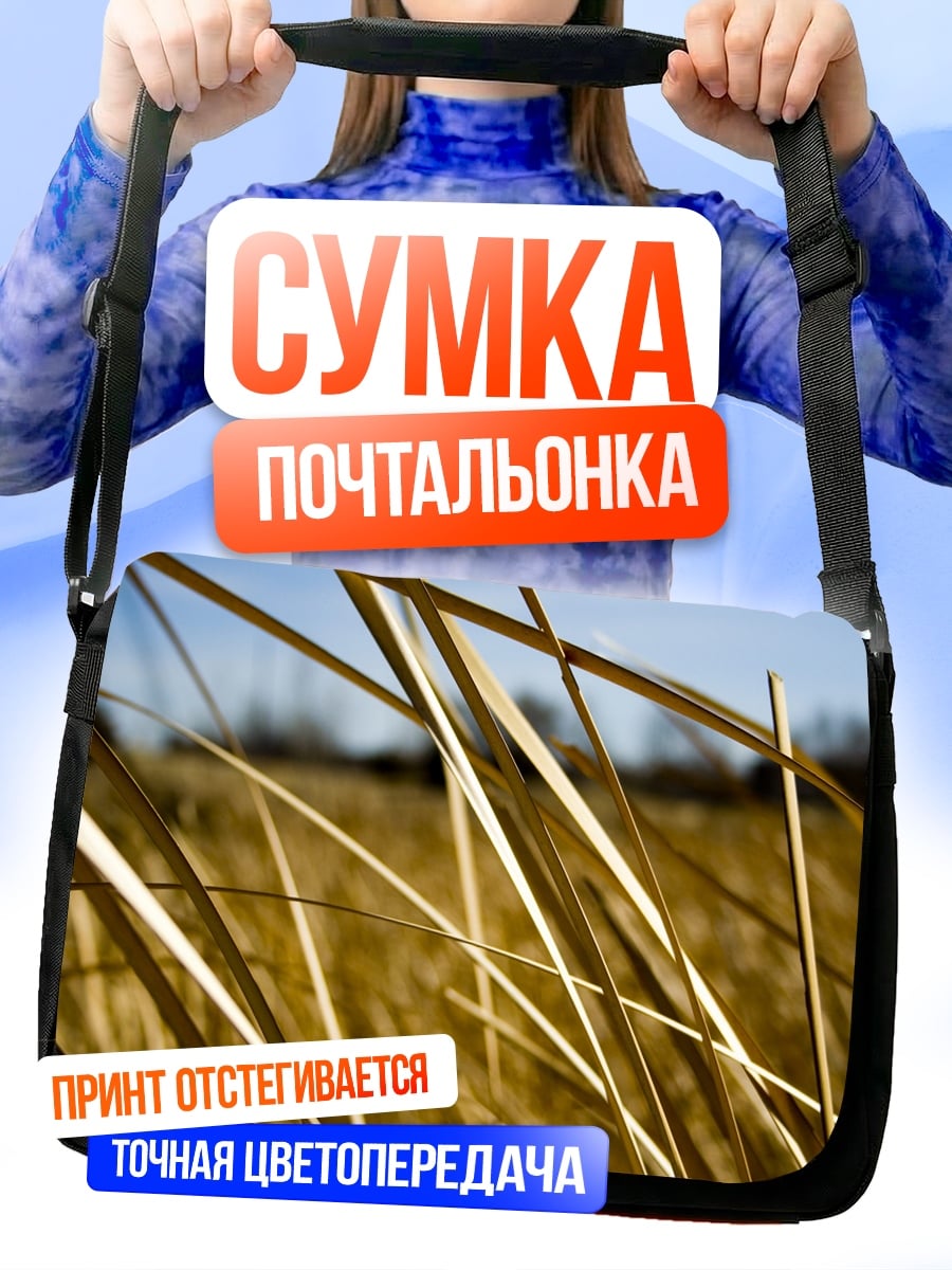 Сумка-почтальонка Сухие травы на ветру
