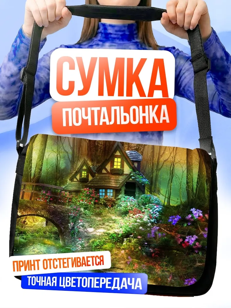 Сумка-почтальонка сказочный домик