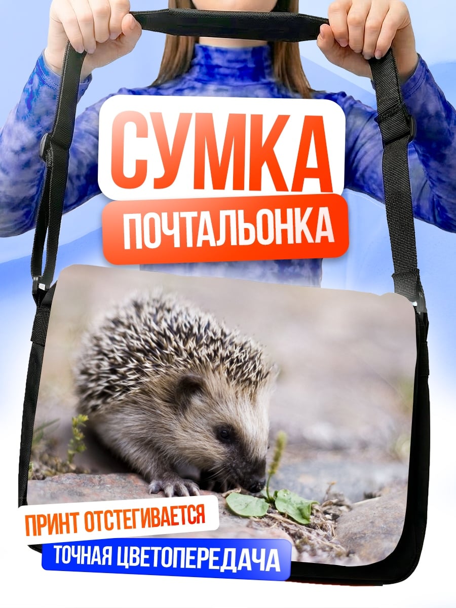 Сумка-почтальонка Ёжик на камнях