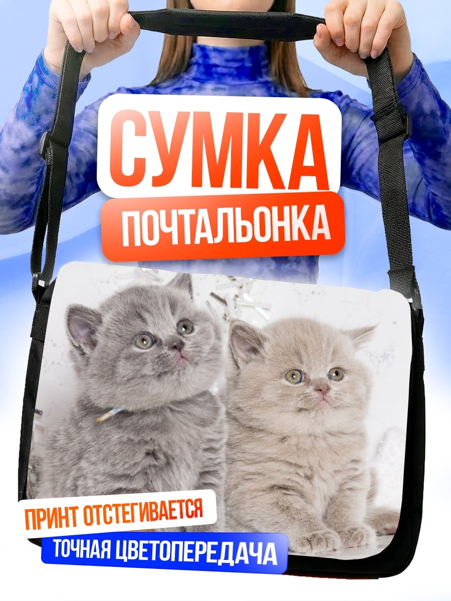 Сумка-почтальонка Два котенка