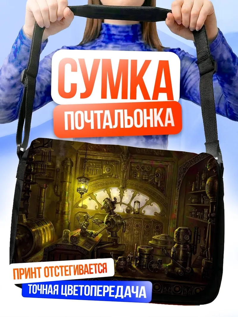 Сумка-почтальонка Старая библиотека