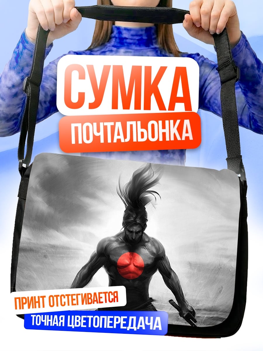 Сумка-почтальонка самурай с мечом