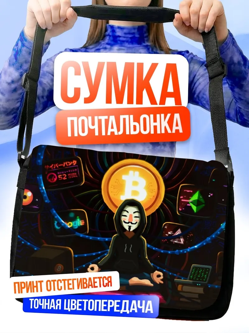 Сумка-почтальонка Анонимус крипто
