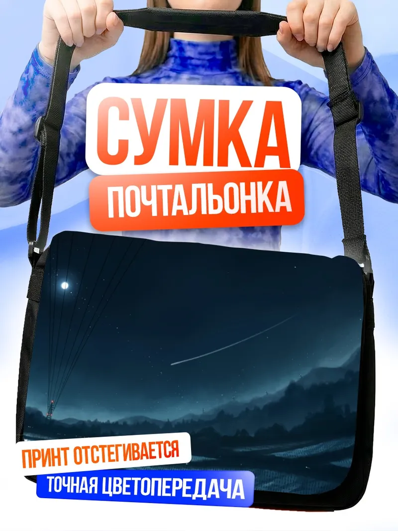 Сумка-почтальонка Ночная лунная долина