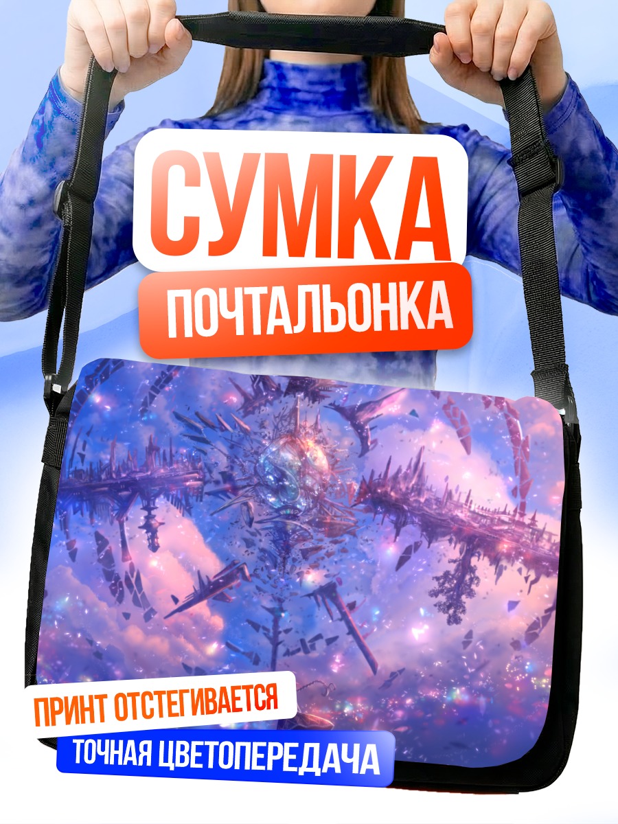 Сумка-почтальонка Город в облаках