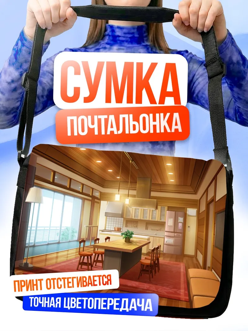 Сумка-почтальонка Уютная гостиная