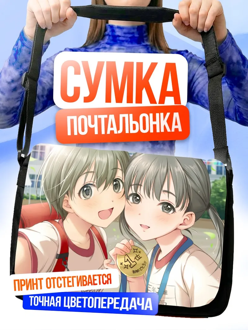 Сумка-почтальонка Школьные подруги в спортзале