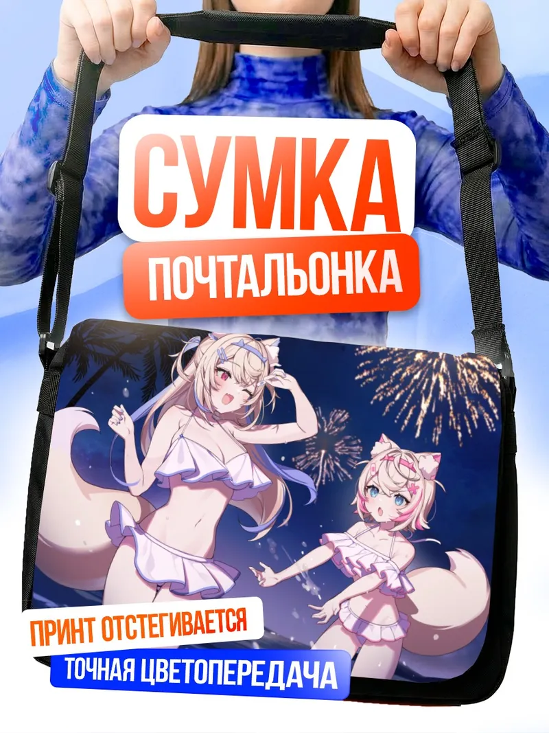 Сумка-почтальонка Фувава и Мококо на пляже