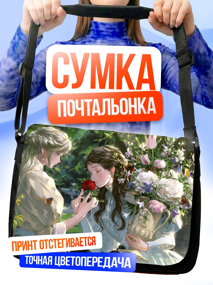 Сумка-почтальонка Девушки с цветами