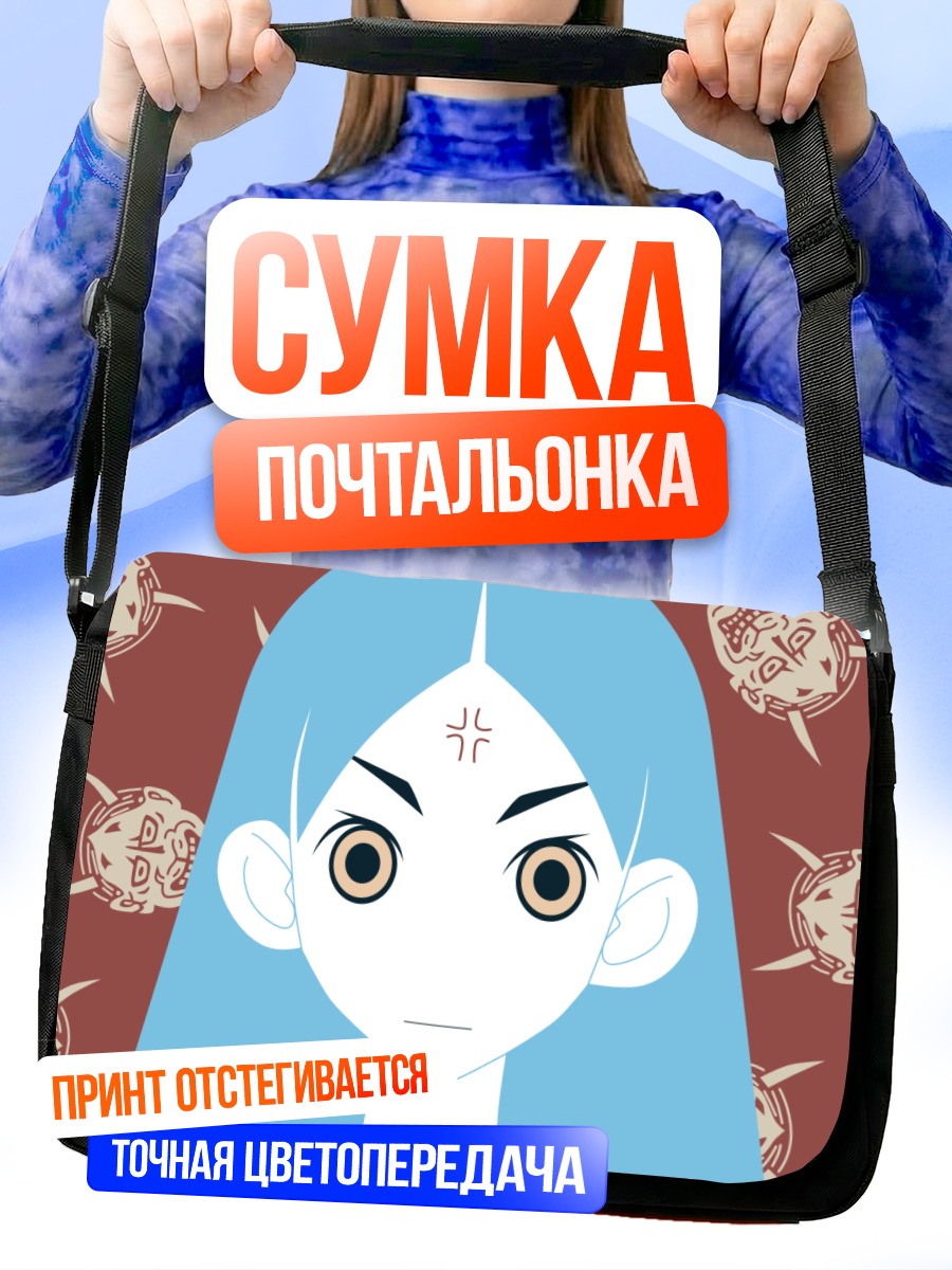 Сумка-почтальонка Кицу Чири в узорах