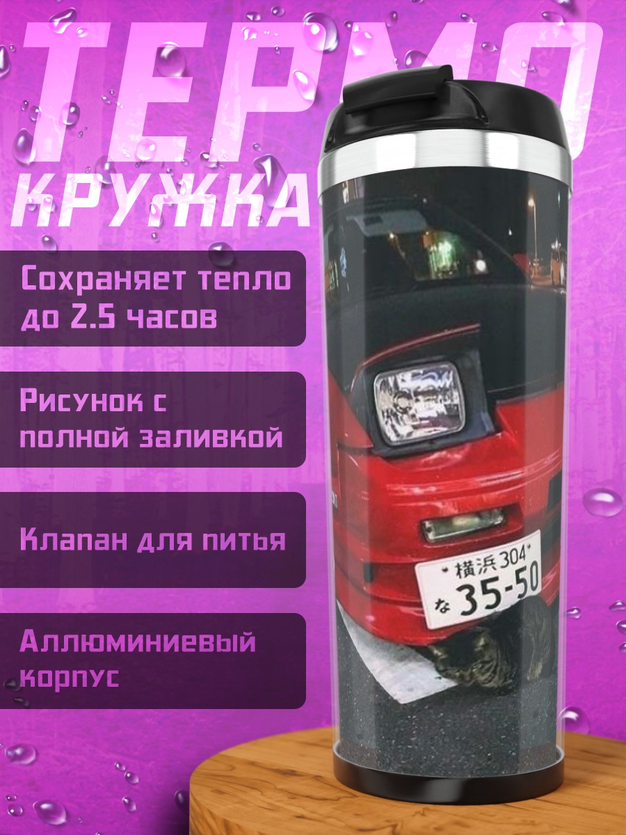 Термокружка Кот под машиной