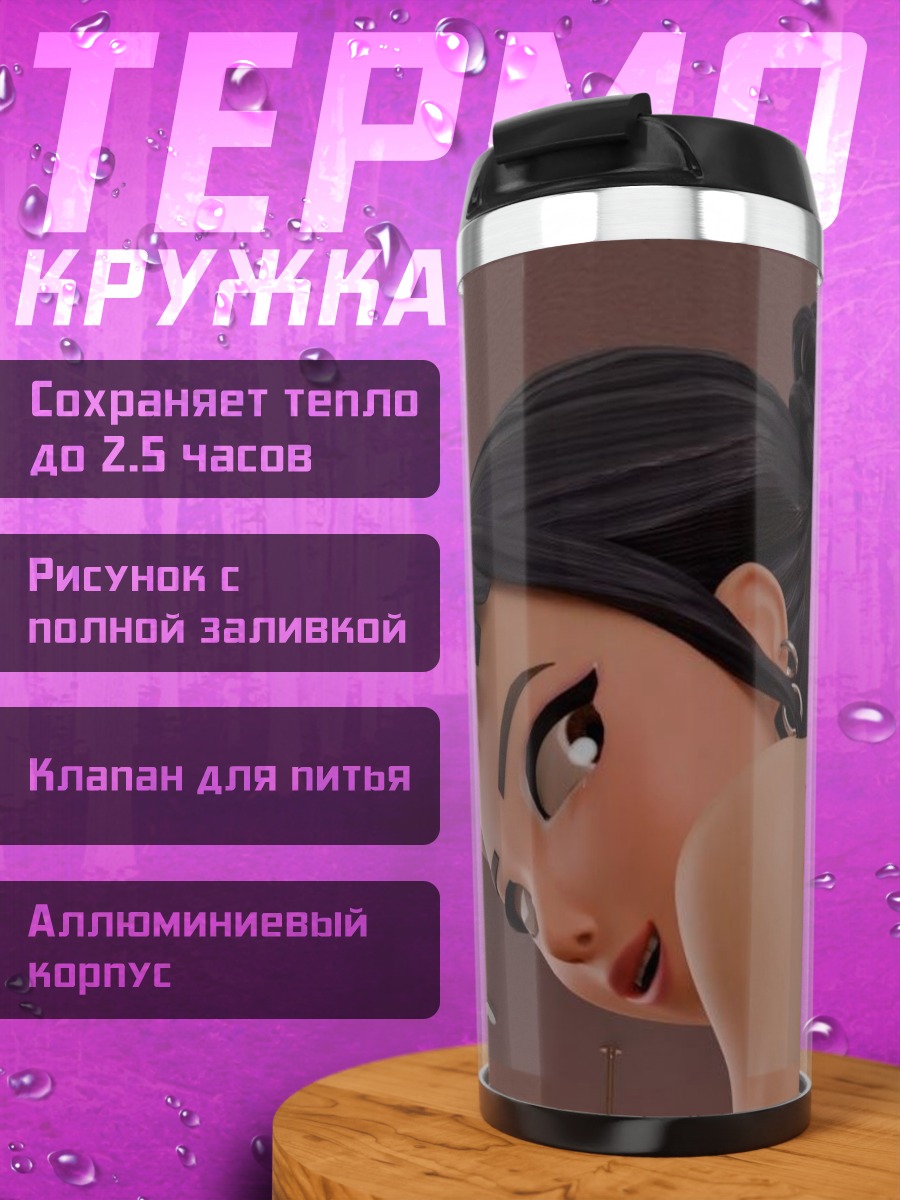 Термокружка Аниме девушка крупным планом