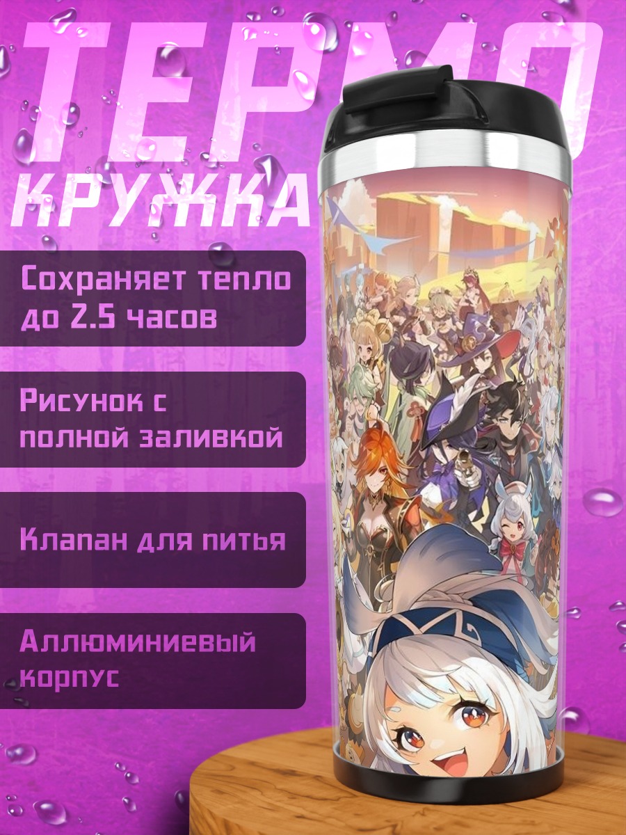 Термокружка Коллаж аниме персонажей