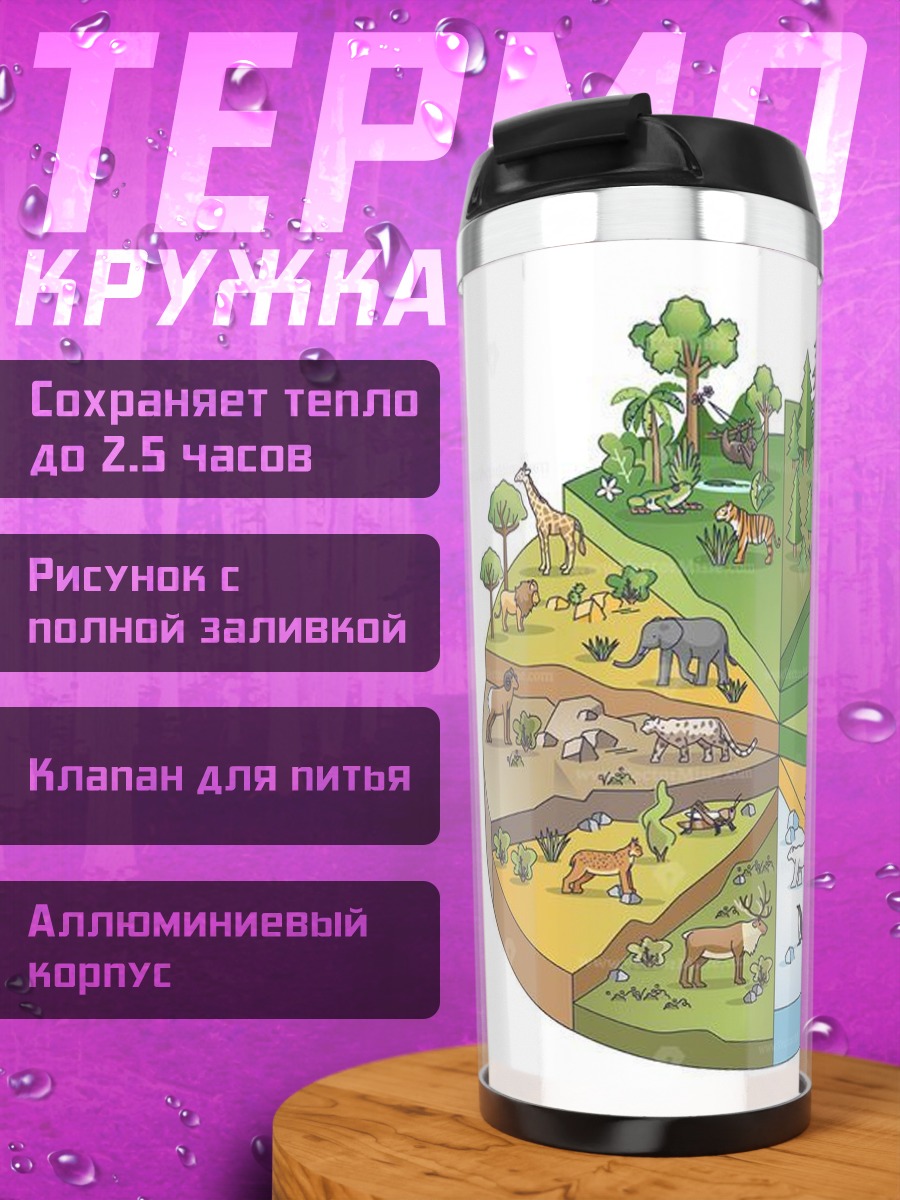 Термокружка Карта биомов мира
