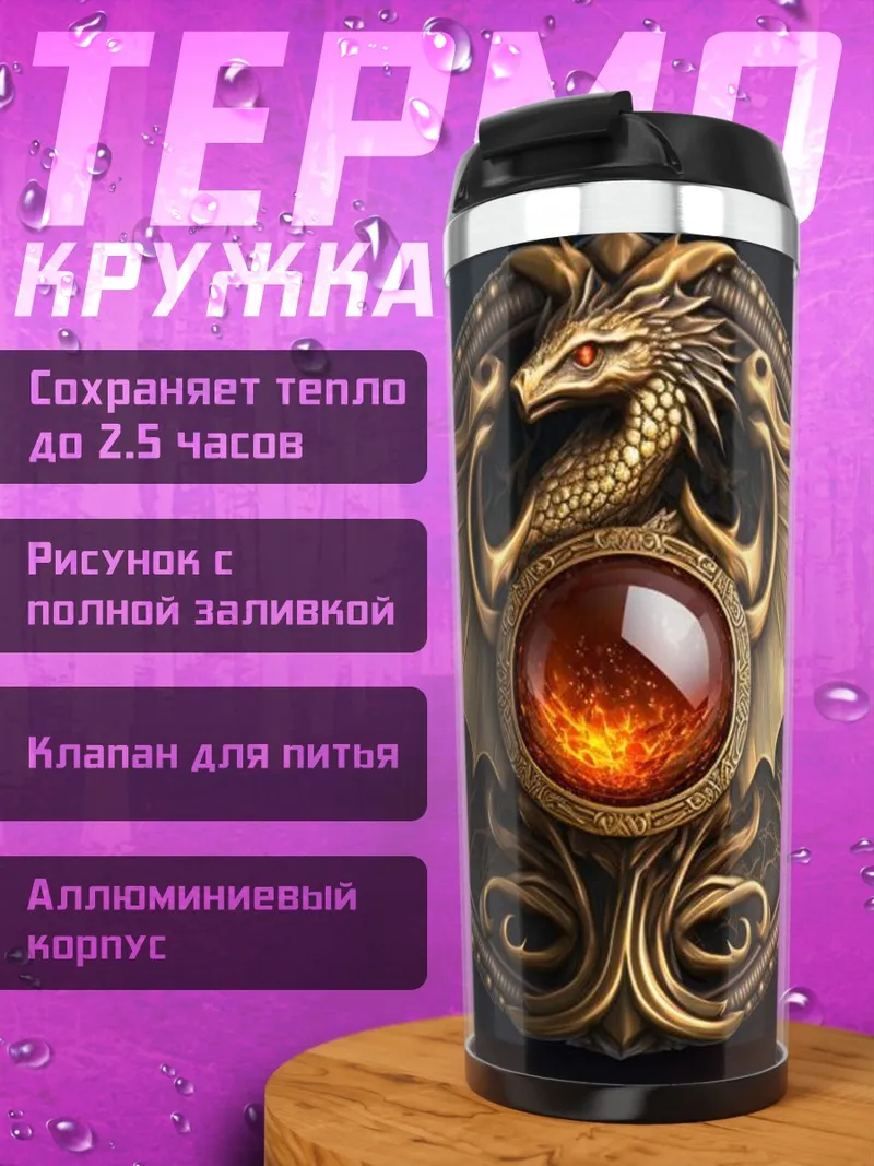 Термокружка Дракон символ власти