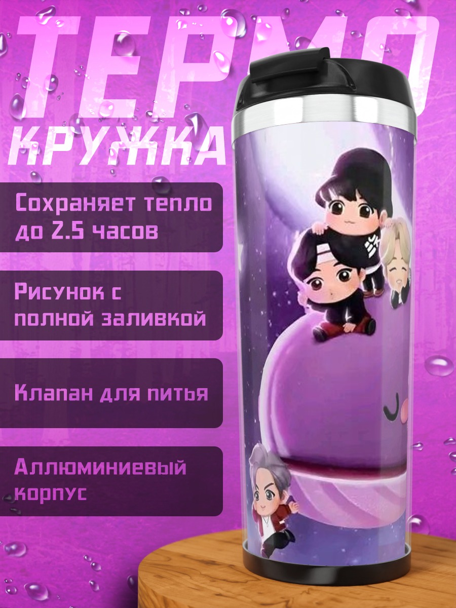 Термокружка Чиби персонажи на ките