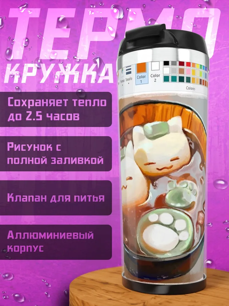 Термокружка Котики в миске