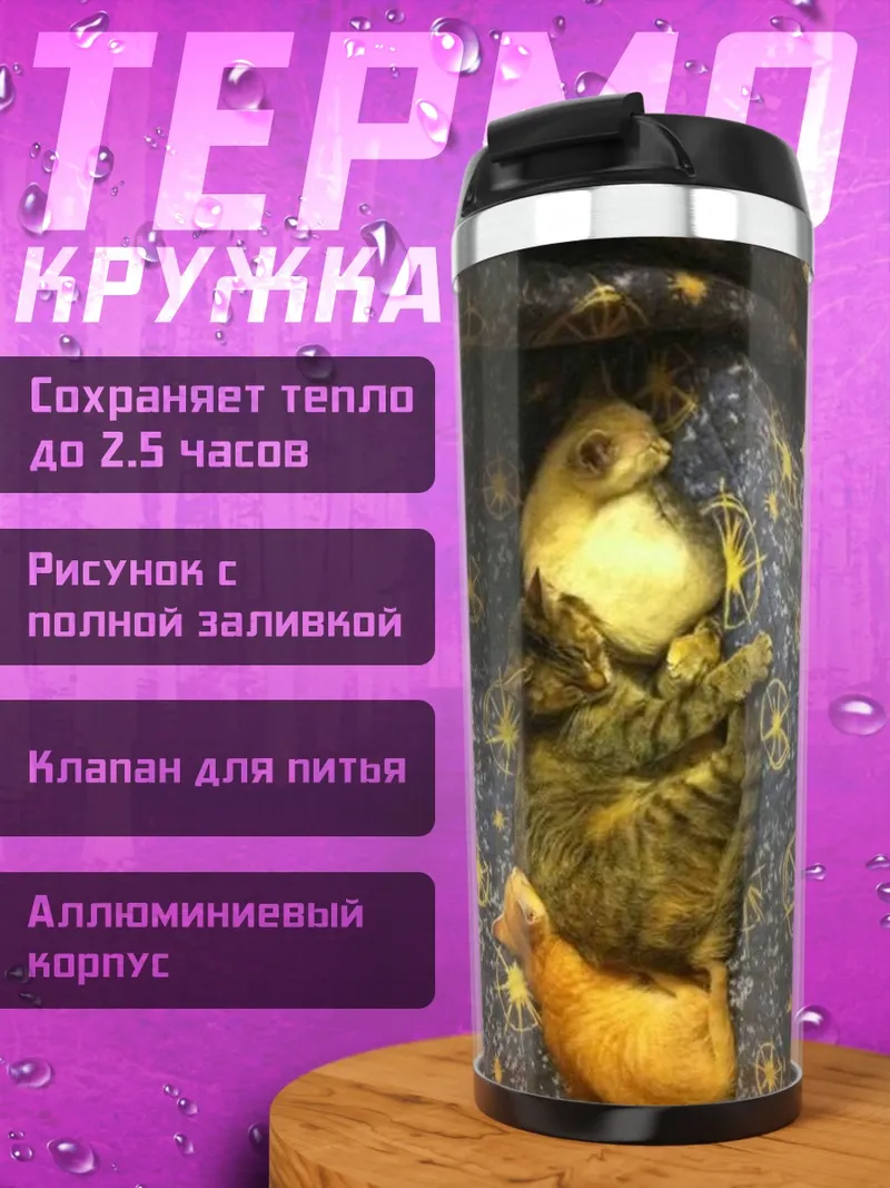 Термокружка Два кота спят