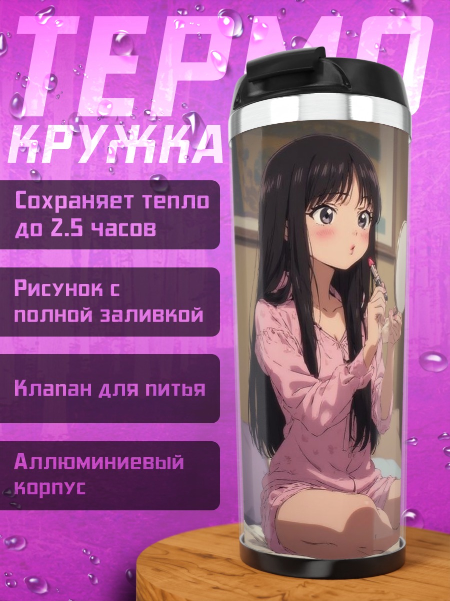 Термокружка Девушка с помадой