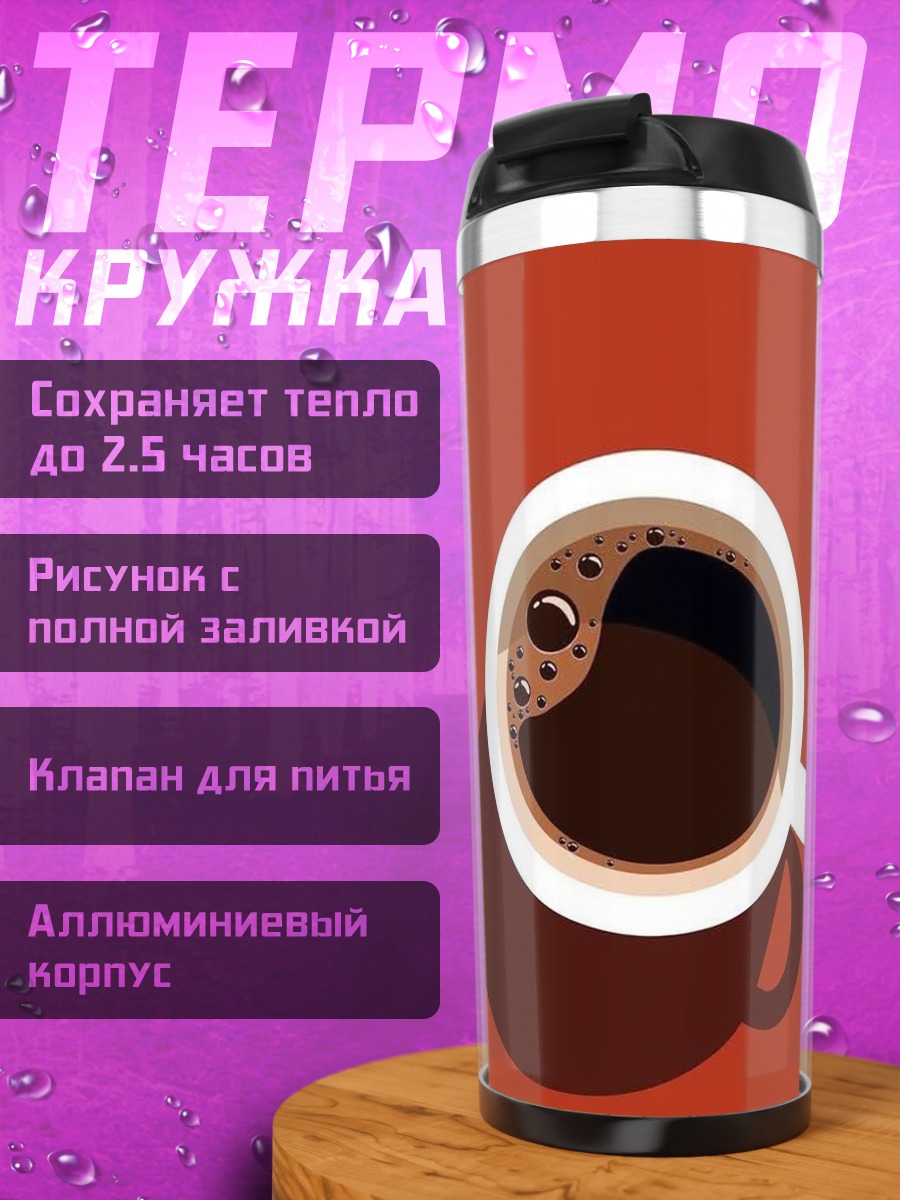 Термокружка Чашка кофе сверху