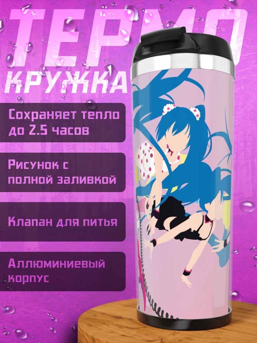Термокружка Мику Хацунэ коллаж