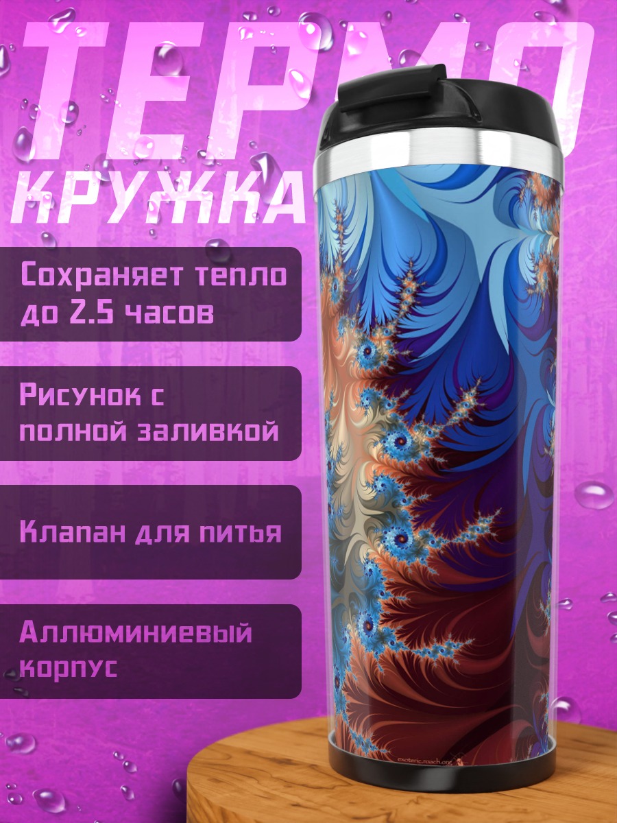 Термокружка Фрактал спираль цвета