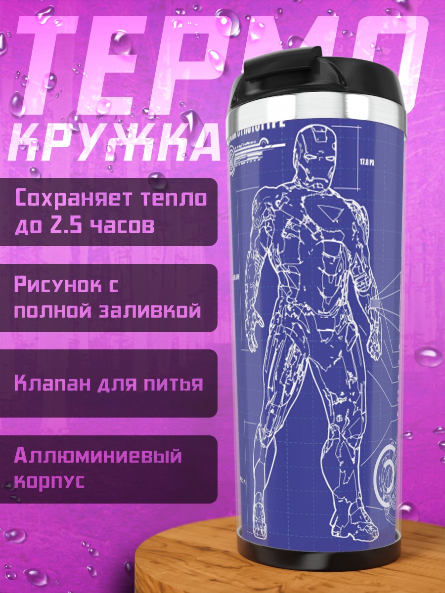 Термокружка Чертеж Железного человека