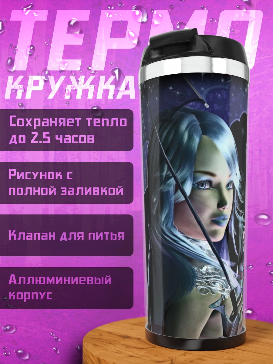 Термокружка девушка с зонтом