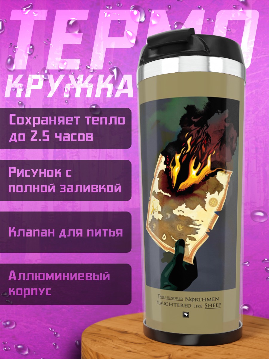 Термокружка горящая карта