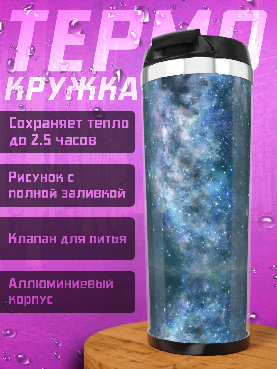 Термокружка звездная галактика отражение