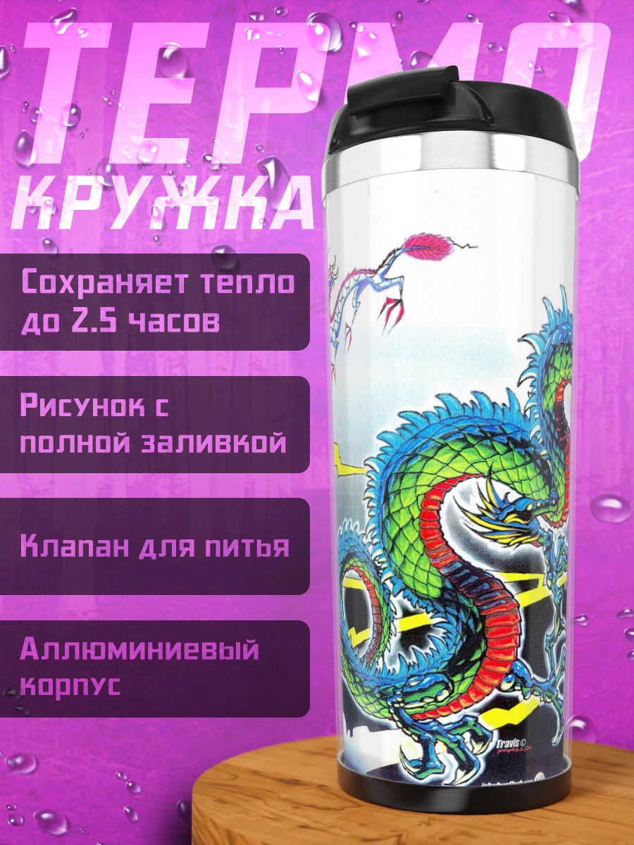 Термокружка синий дракон
