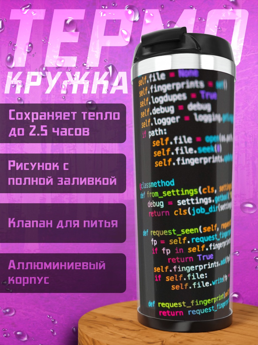 Термокружка Код на экране