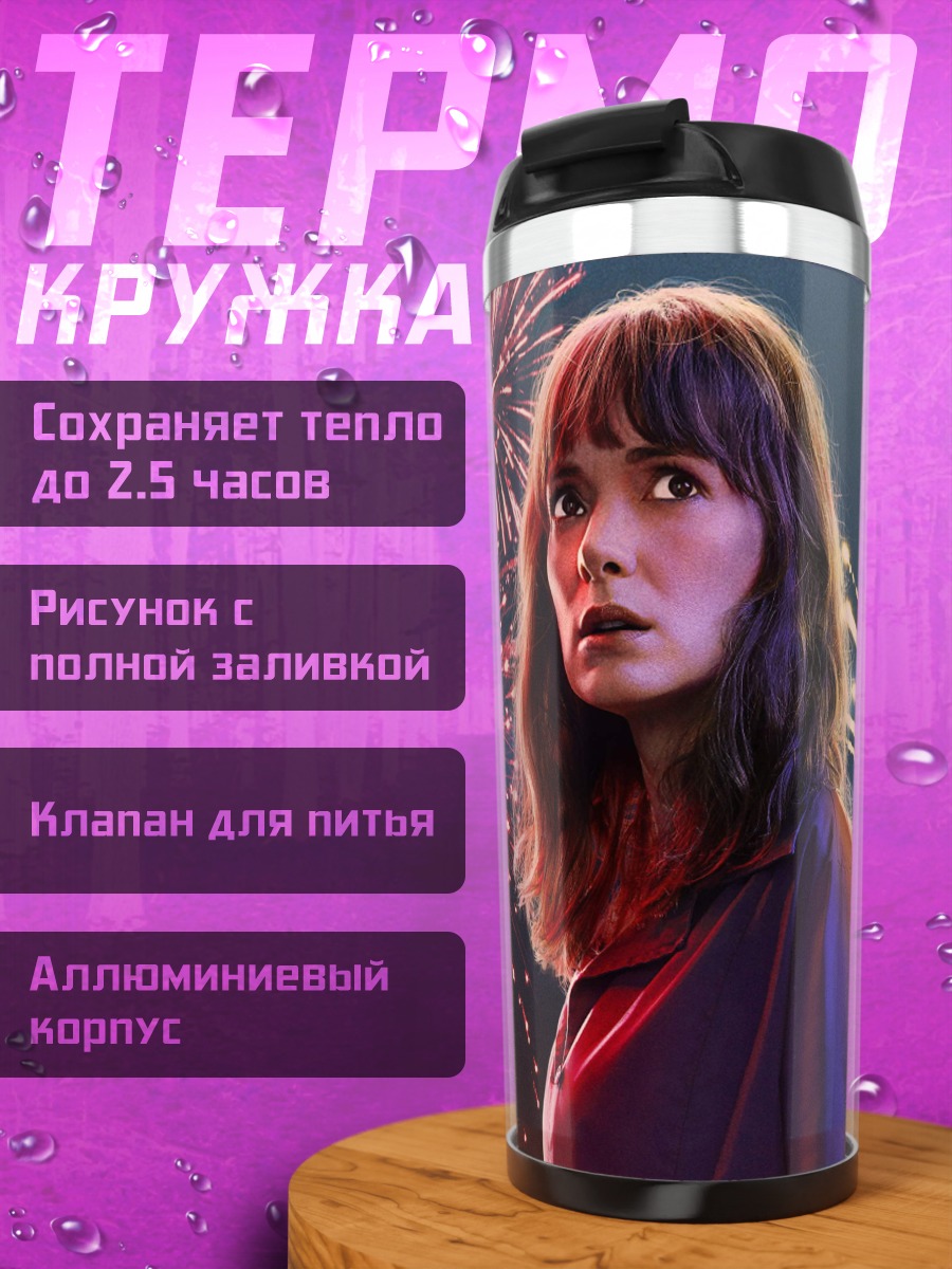 Термокружка Девушка с фейерверком
