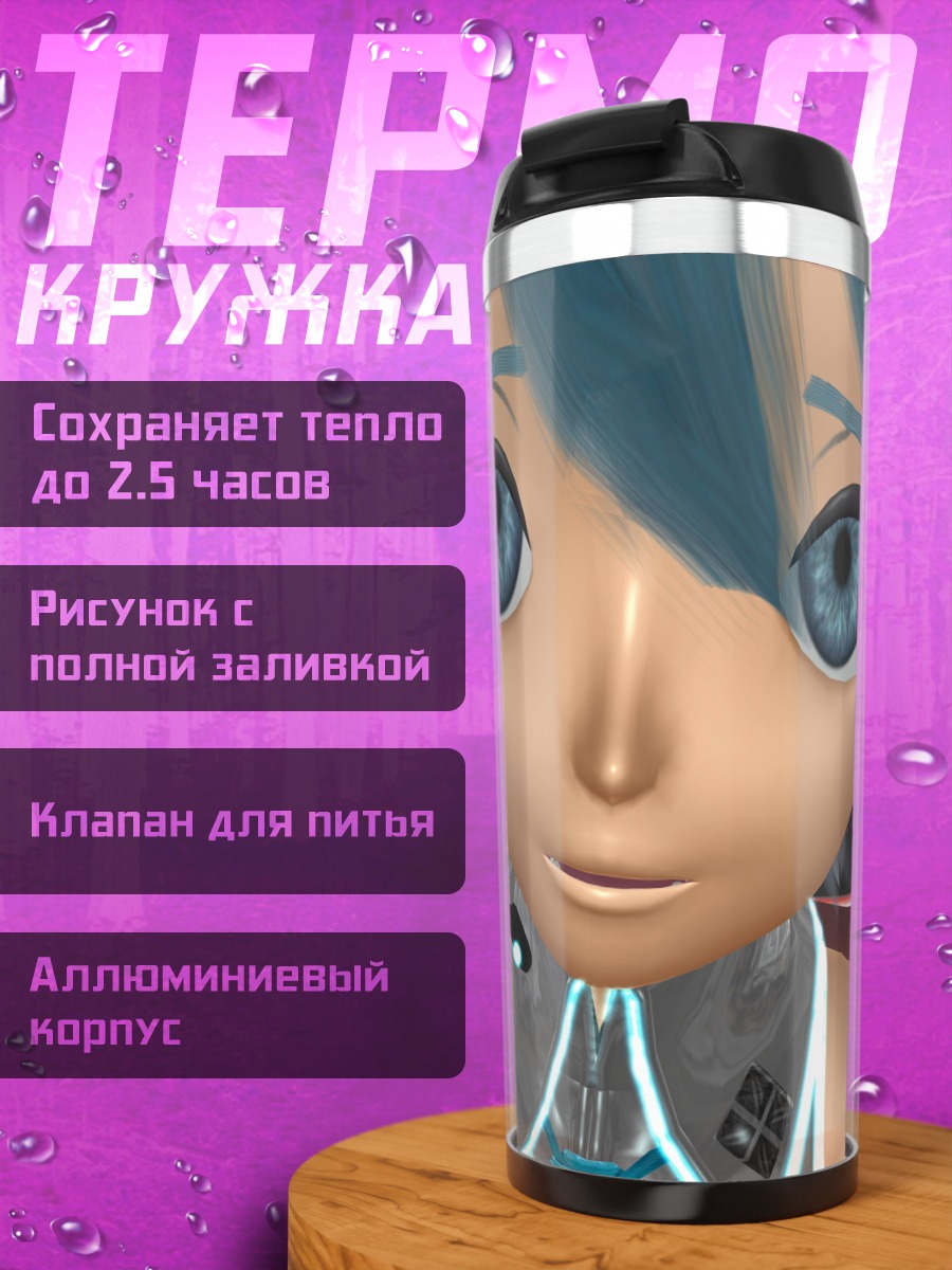 Термокружка Крупный план Мику