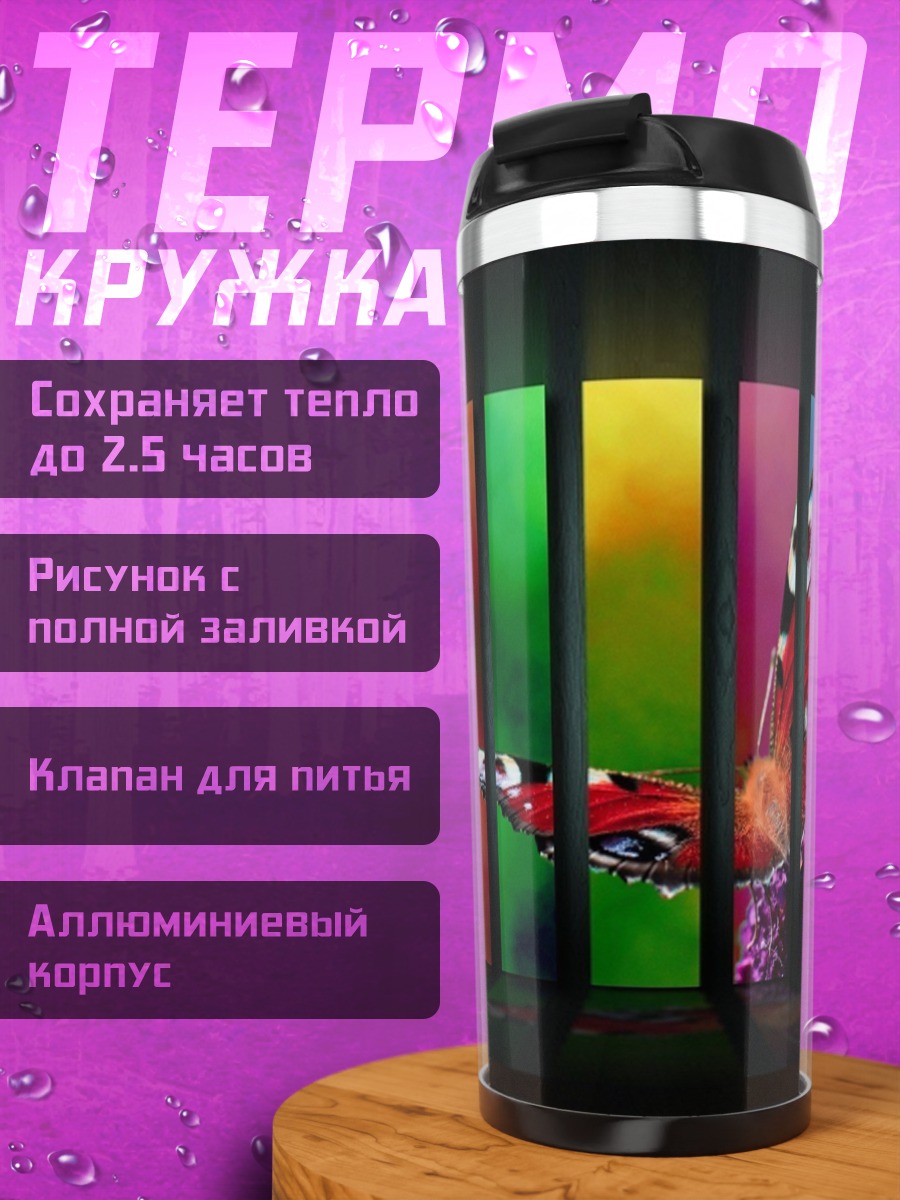 Термокружка цветные панели