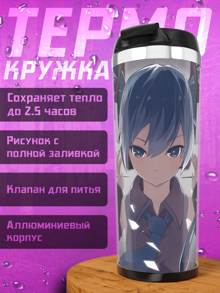 Термокружка мику наушники бит