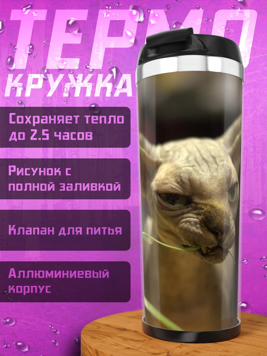 Термокружка Кот породы сфинкс
