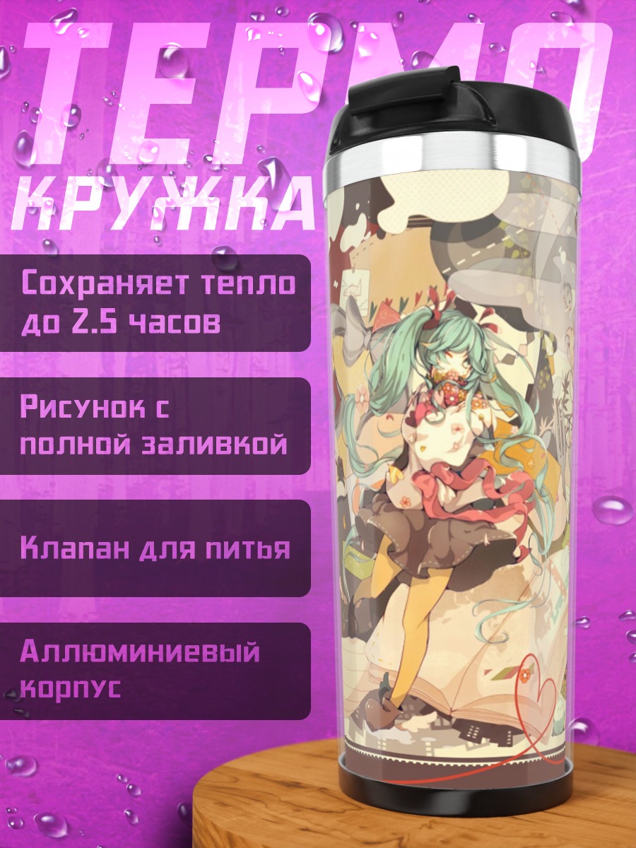Термокружка Аниме персонажи коллаж