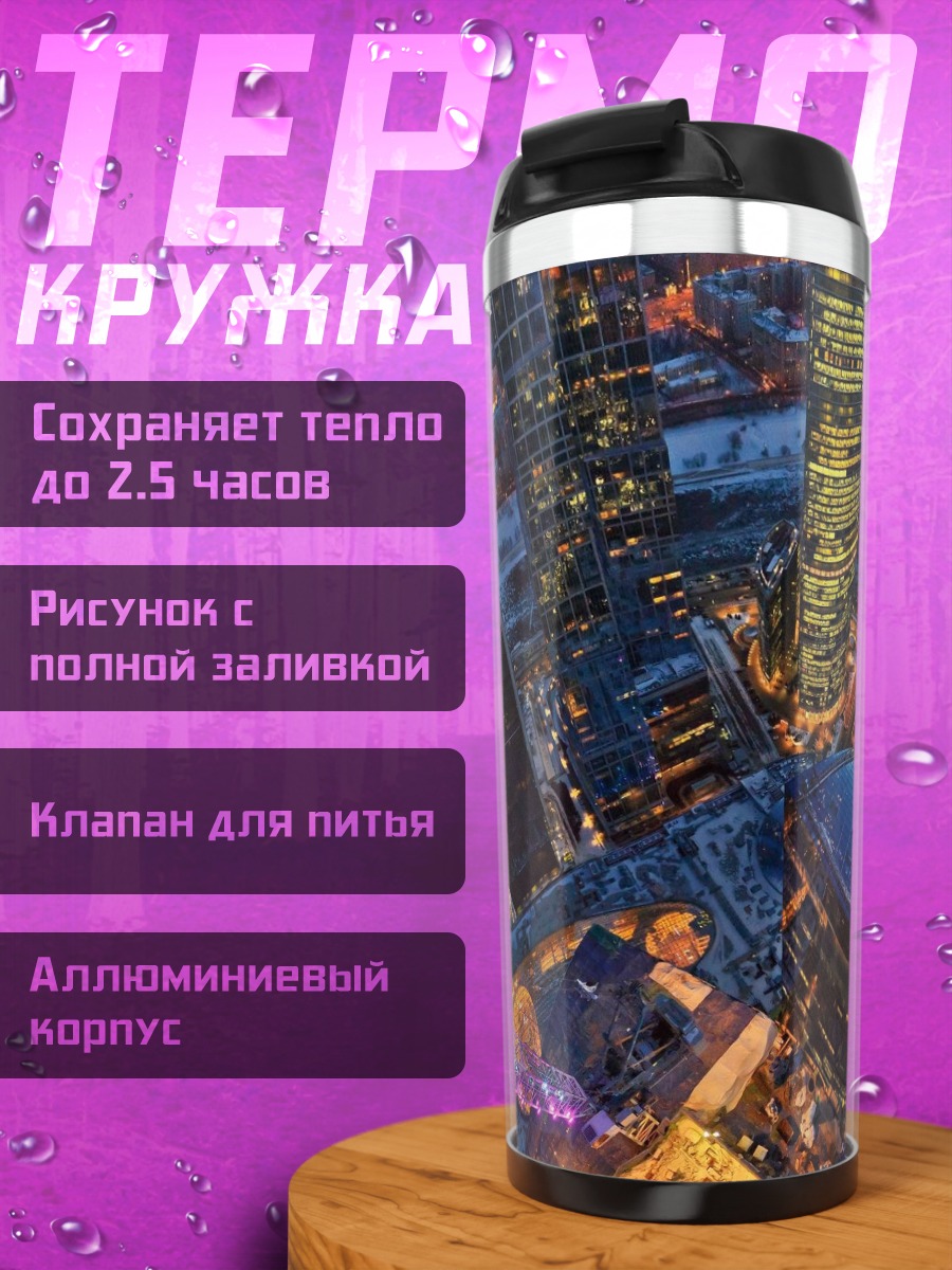 Термокружка Футуристический город сверху