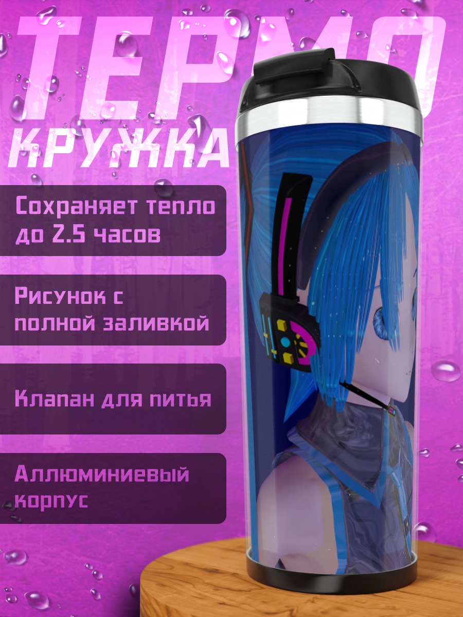 Термокружка Мику с наушниками