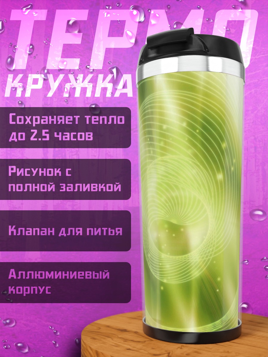 Термокружка Зеленая спираль