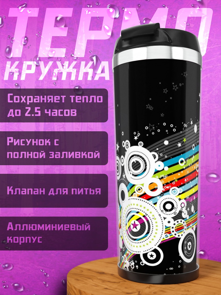 Термокружка Радужные линии