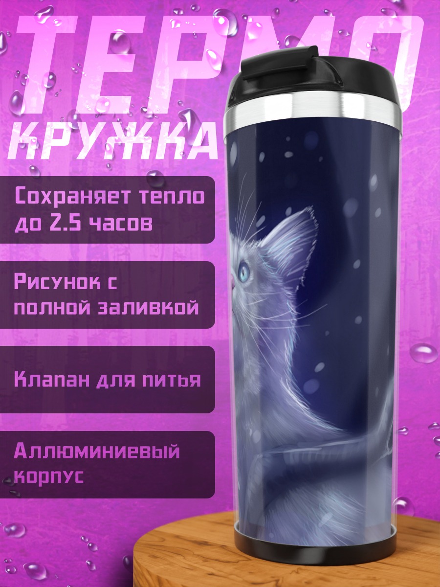 Термокружка Синий кот