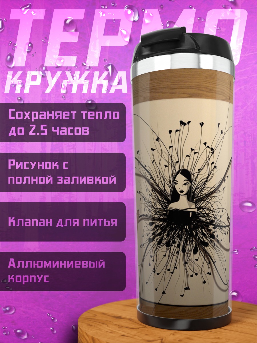 Термокружка Девушка в наушниках