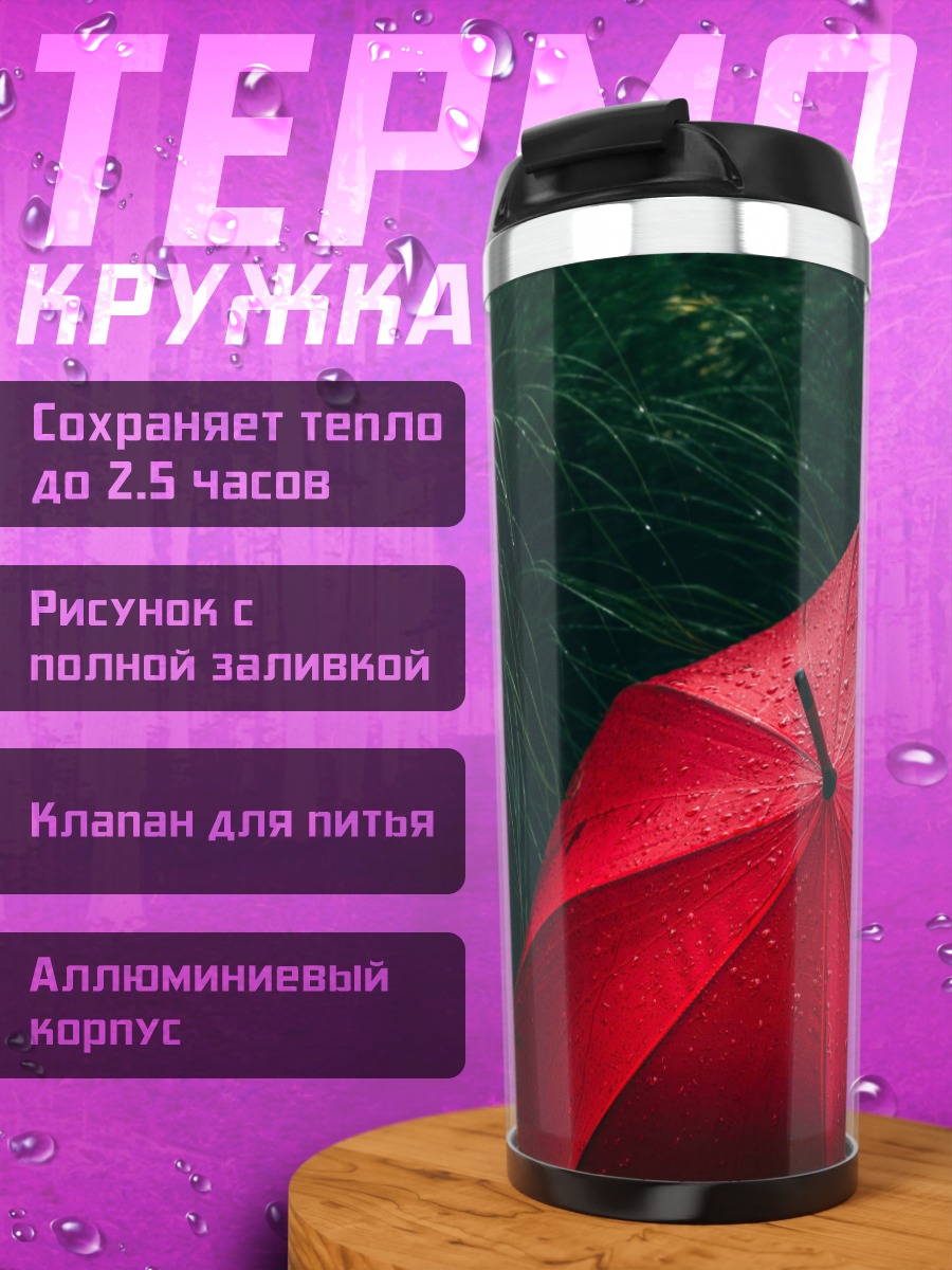 Термокружка красный зонт